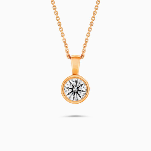 18K rose gold solitaire pendant with diamond