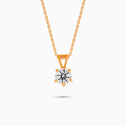 18K rose gold solitaire pendant with pear diamond
