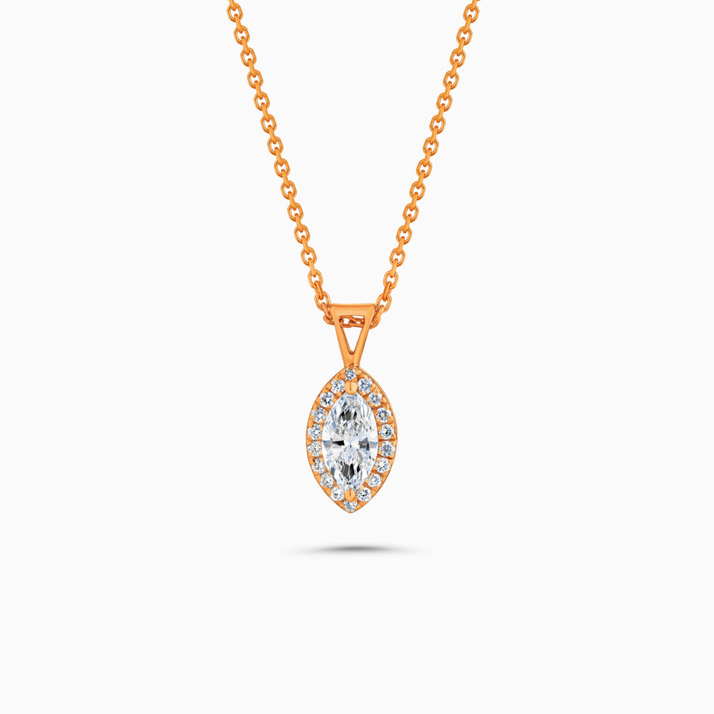 Rose gold diamond cluster pendant