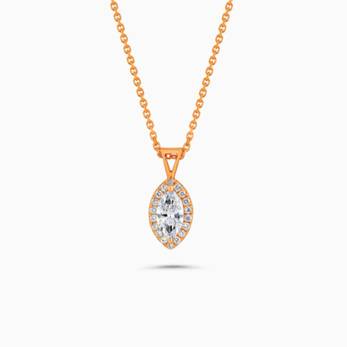 Rose gold diamond cluster pendant