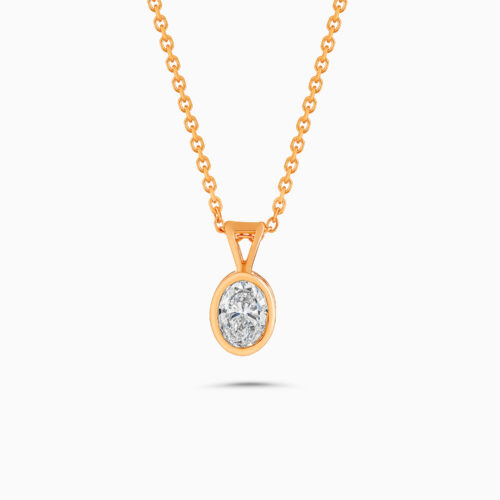Rose Gold Heart Diamond Pendant with Bezel Setting