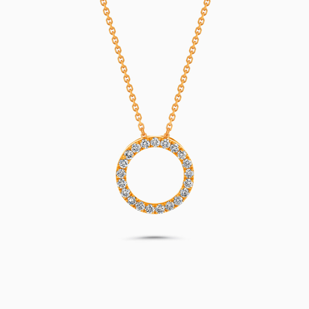 18K Rose Gold Circle of Life Pendant with Diamonds