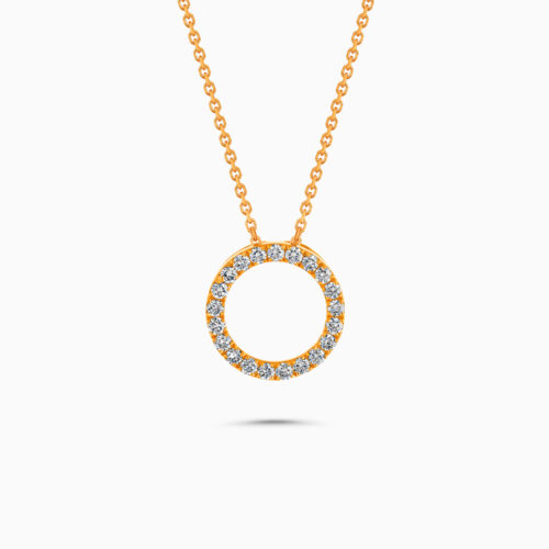18K Rose Gold Circle of Life Pendant with Diamonds