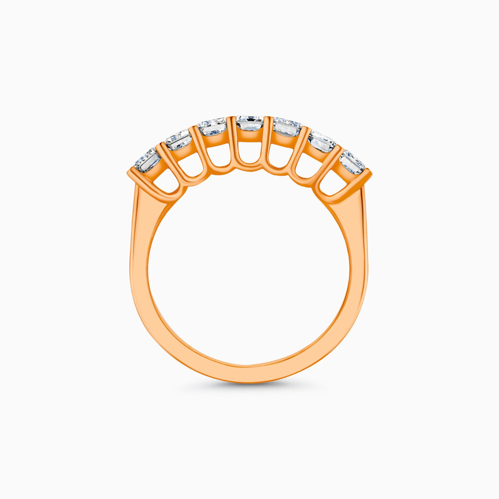 "Emerald Cut Rose Gold Diamond Ring "