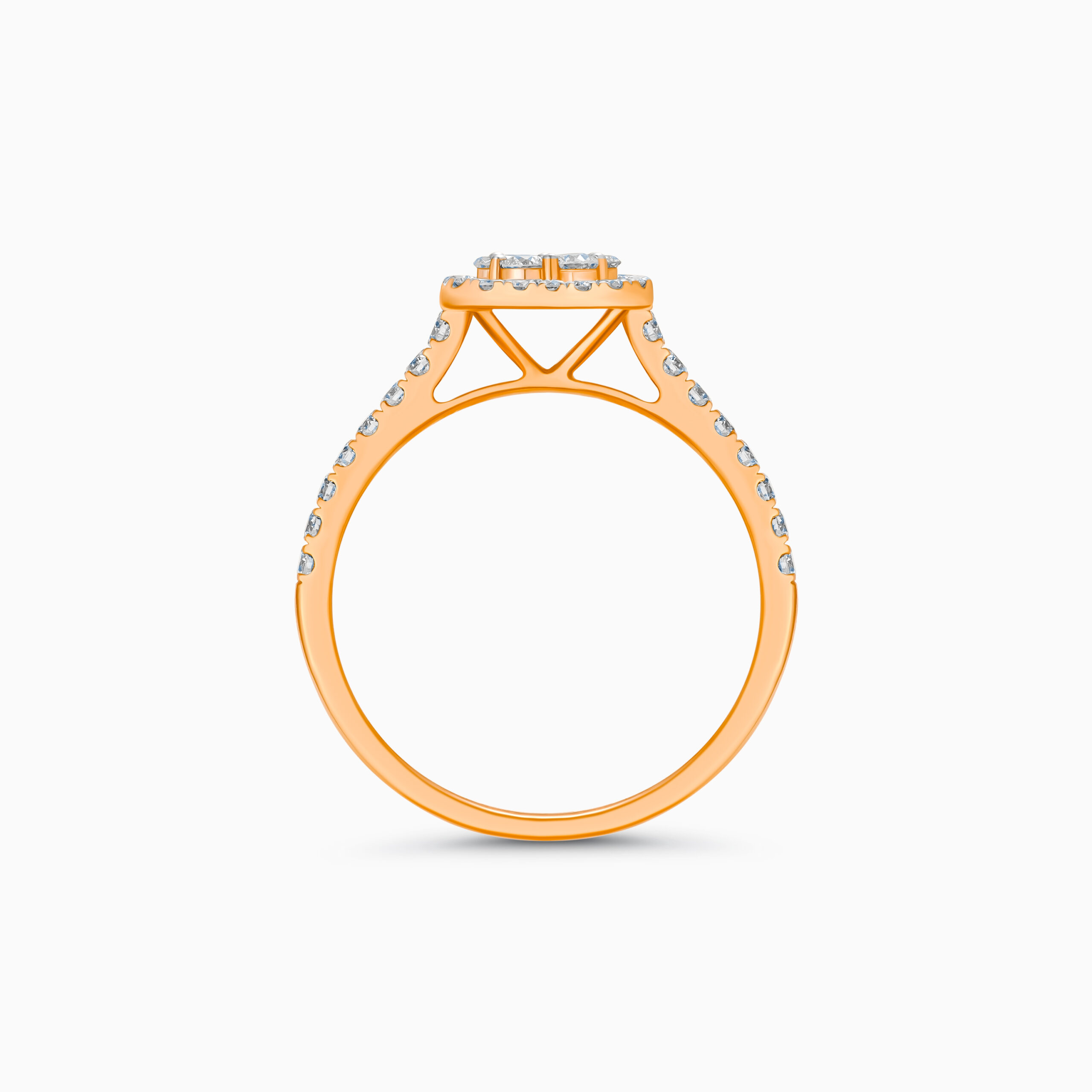 EHRN005318RG3 18K rose gold halo diamond ring with 43 diamonds