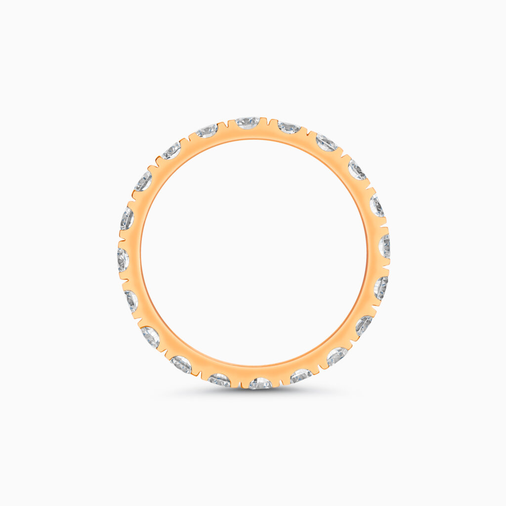 18K rose gold eternity band with lab-grown diamonds