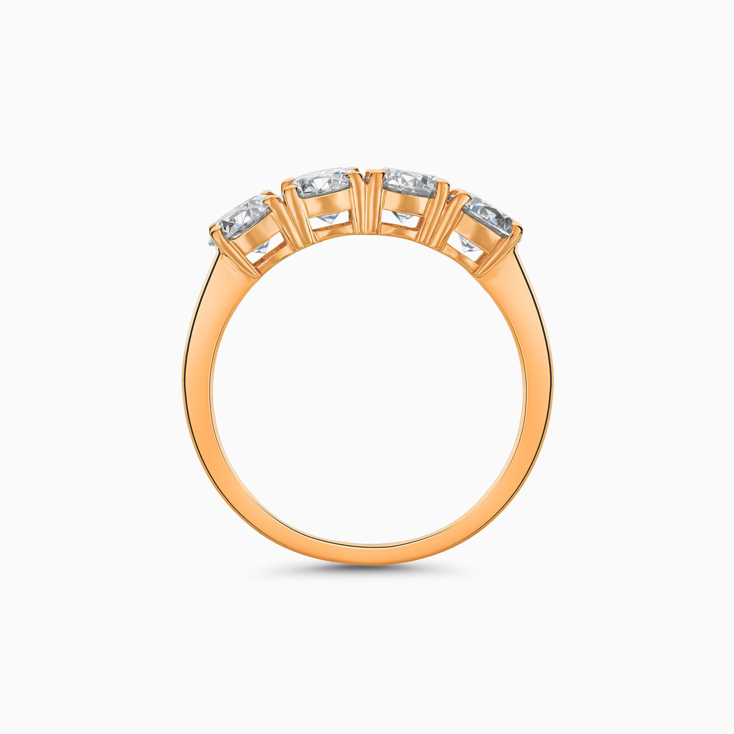 EHRN012186RG3 Rose gold 4-stone round diamond ring, 1.53 carat natural diamonds