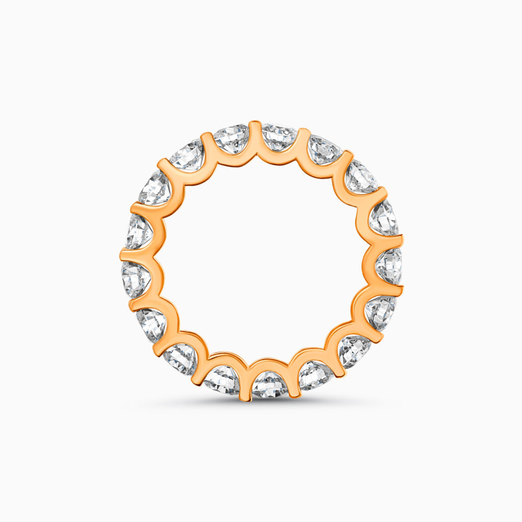 Rose gold full eternity diamond band, 4.39 carat lab-grown diamonds