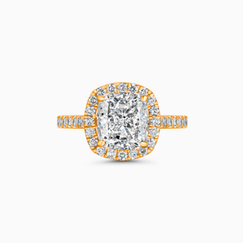 18K Zircon Halo Diamond Ring