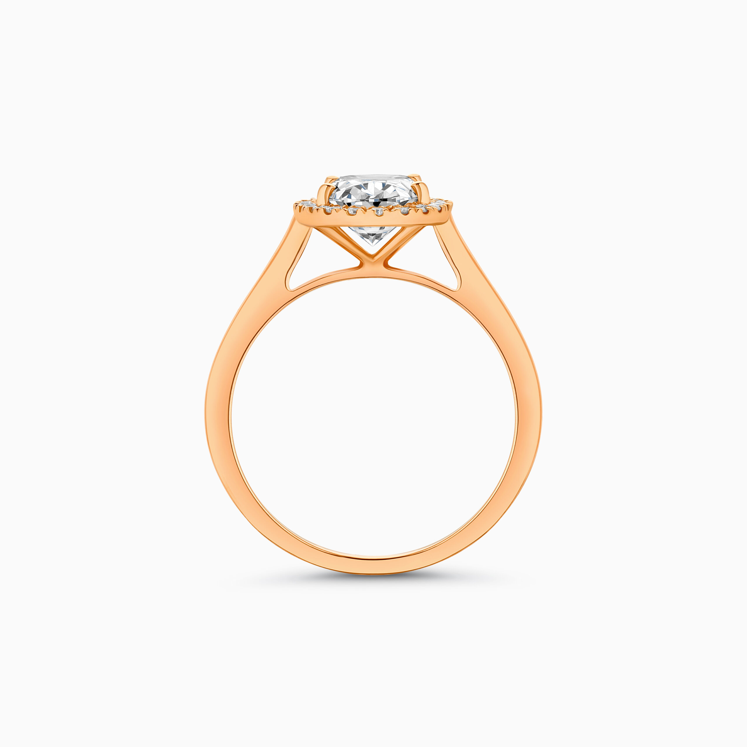 EHRN035678RG3 Rose gold oval halo diamond ring, 1.59 carat lab-grown diamond