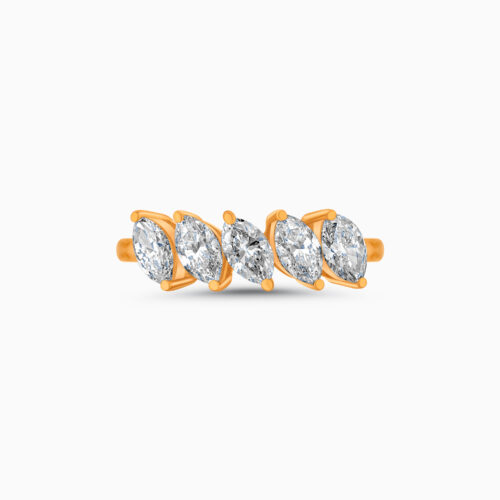 18K Ring with Natural Marquise Diamond