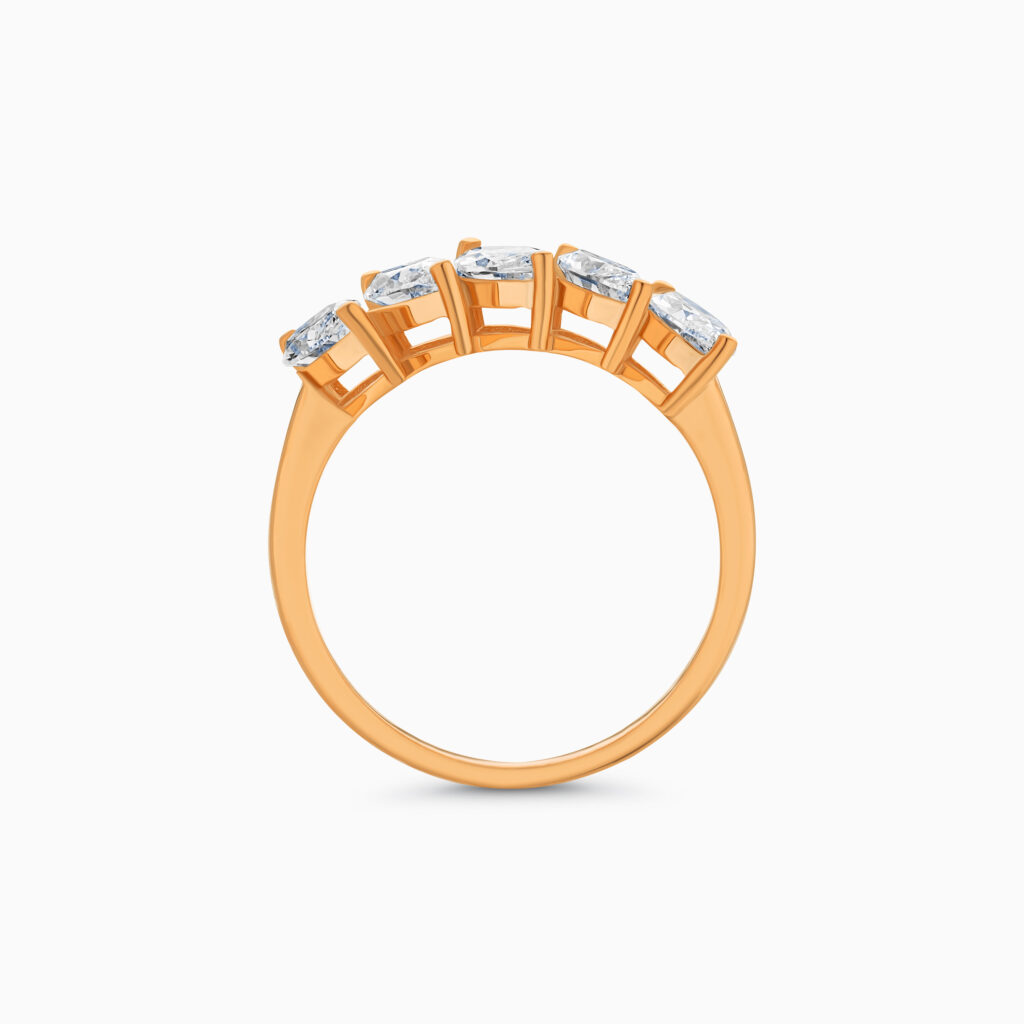 18K rose gold marquise diamond ring
