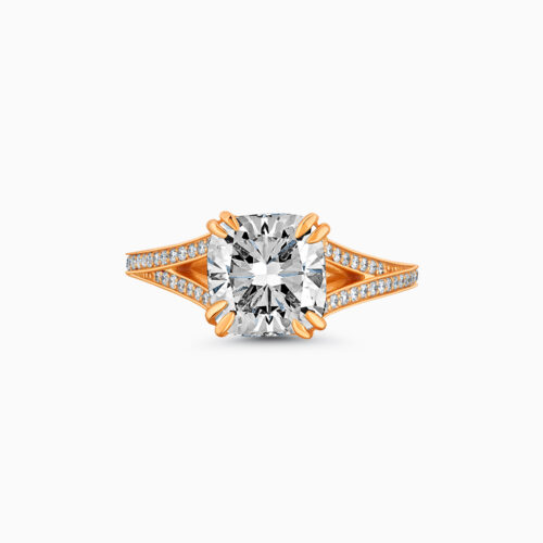 18K Lab-Grown Cushion Cut Diamond Ring