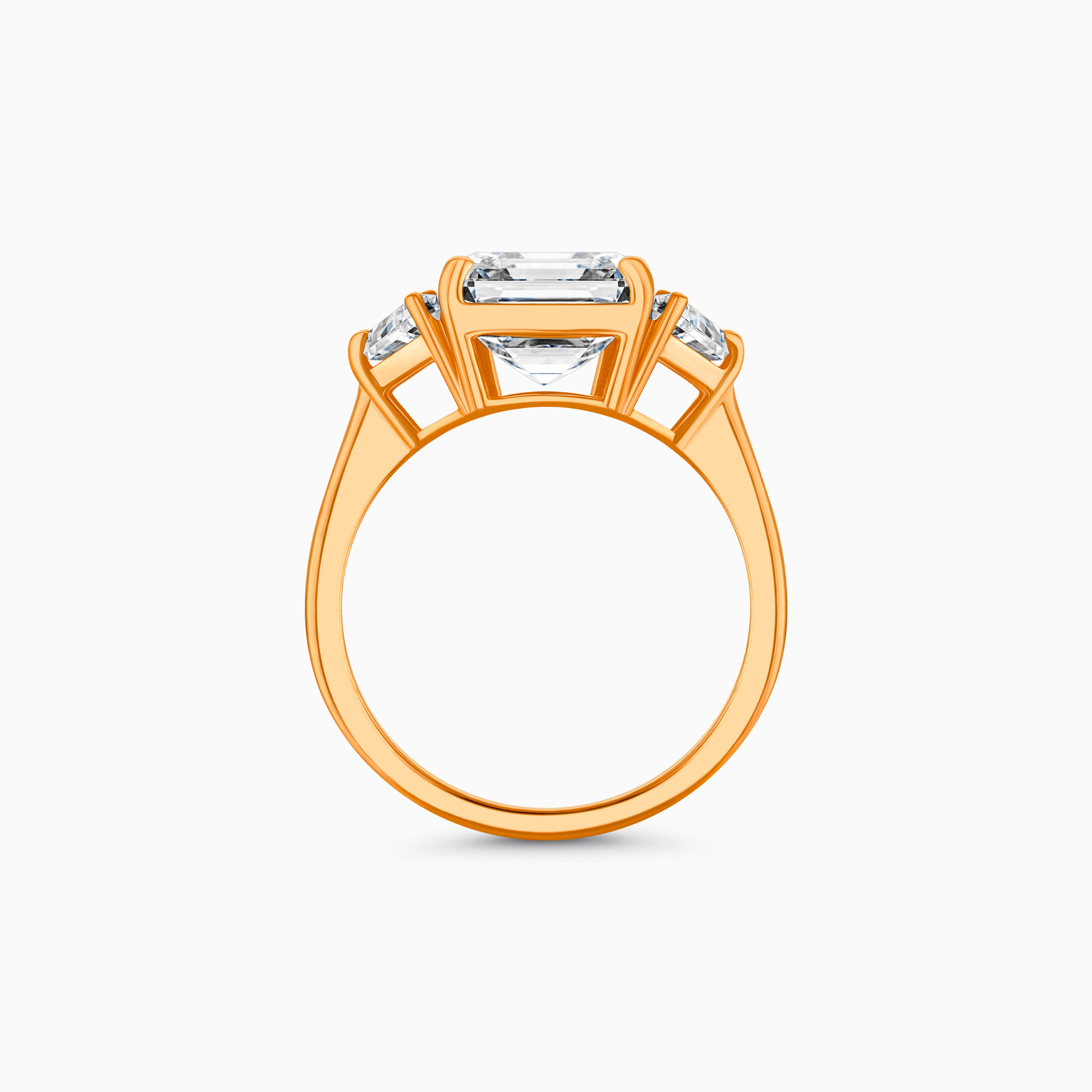 EHRN042976RG3 Rose gold Asher cut diamond ring, 4.33 carat lab-grown diamond