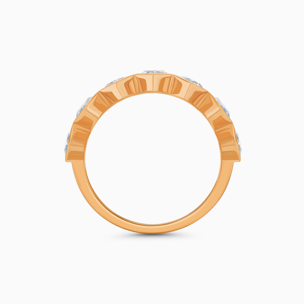Rose gold heart diamond engagement ring