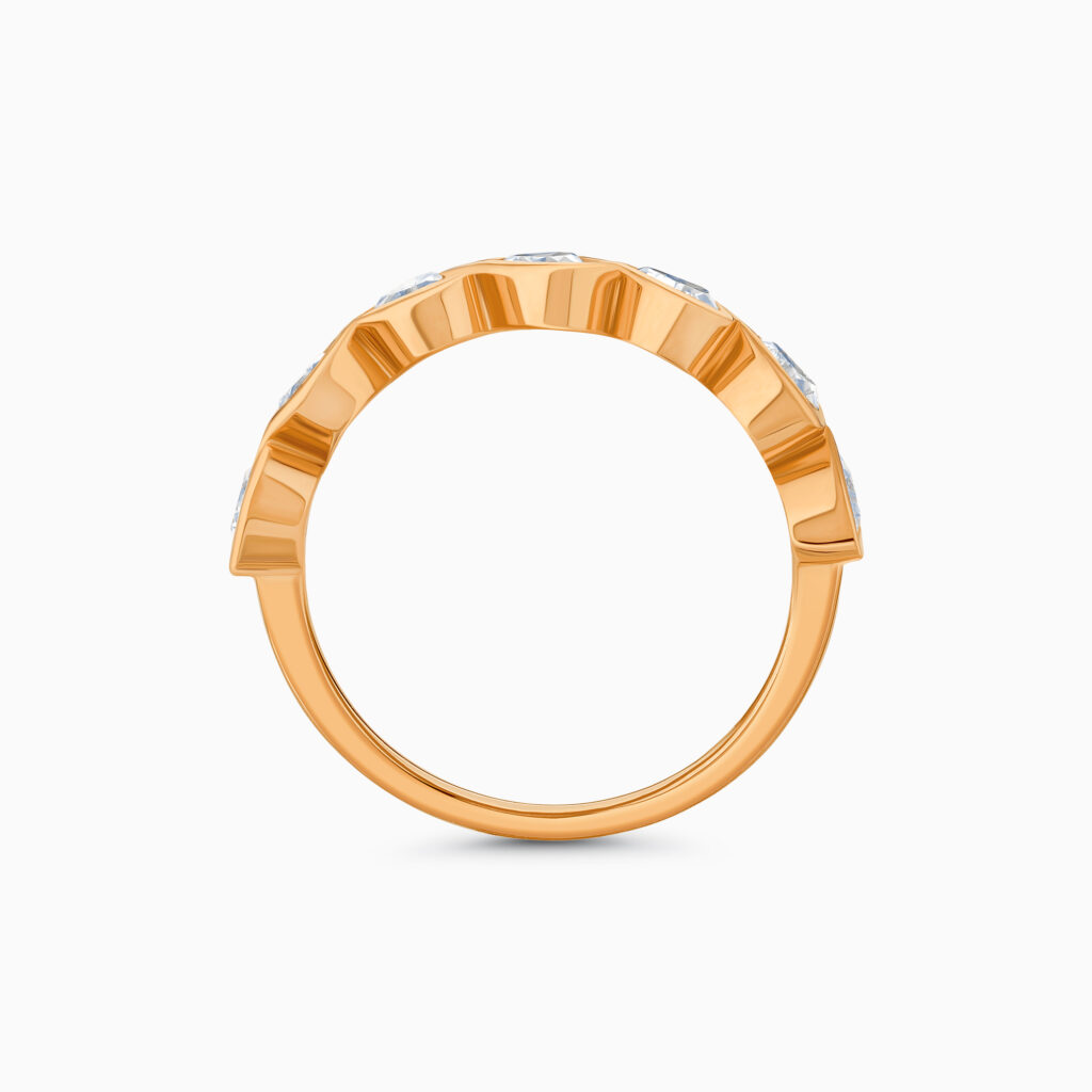 Rose gold heart diamond engagement ring