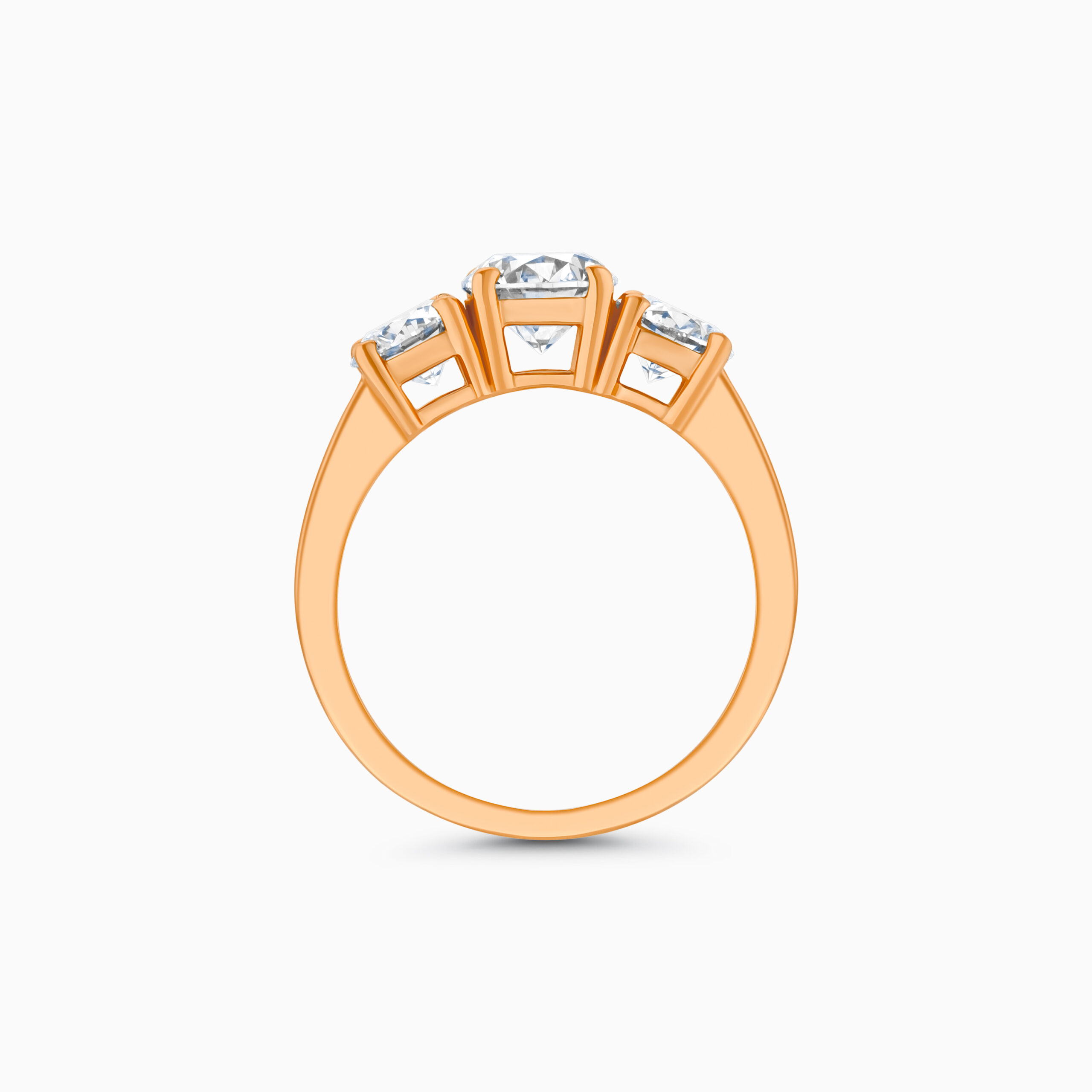 EHRN052013RG3 18K rose gold trilogy diamond ring