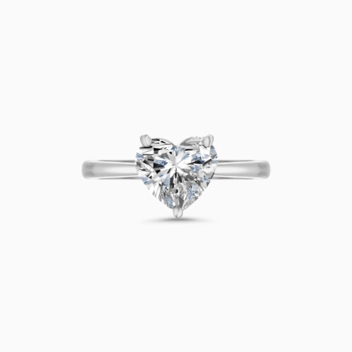 18K white gold heart-cut solitaire diamond ring