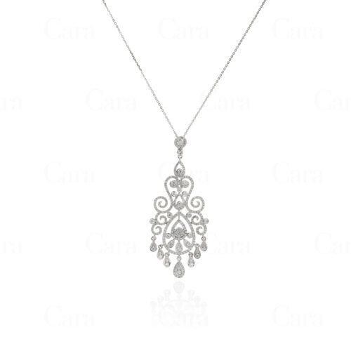 Fancy diamond pendant in 18k white gold with 309 diamonds