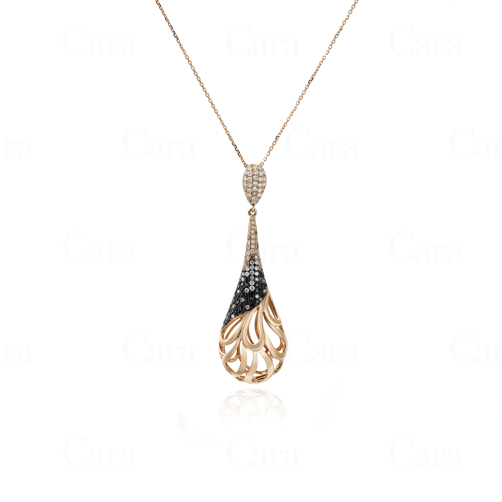 GHCN15780-CHPN027621 A Rose gold fancy diamond pendant