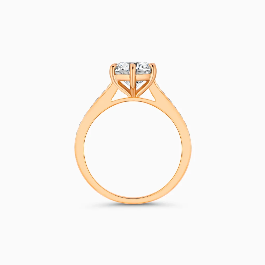 18K rose gold round diamond engagement ring