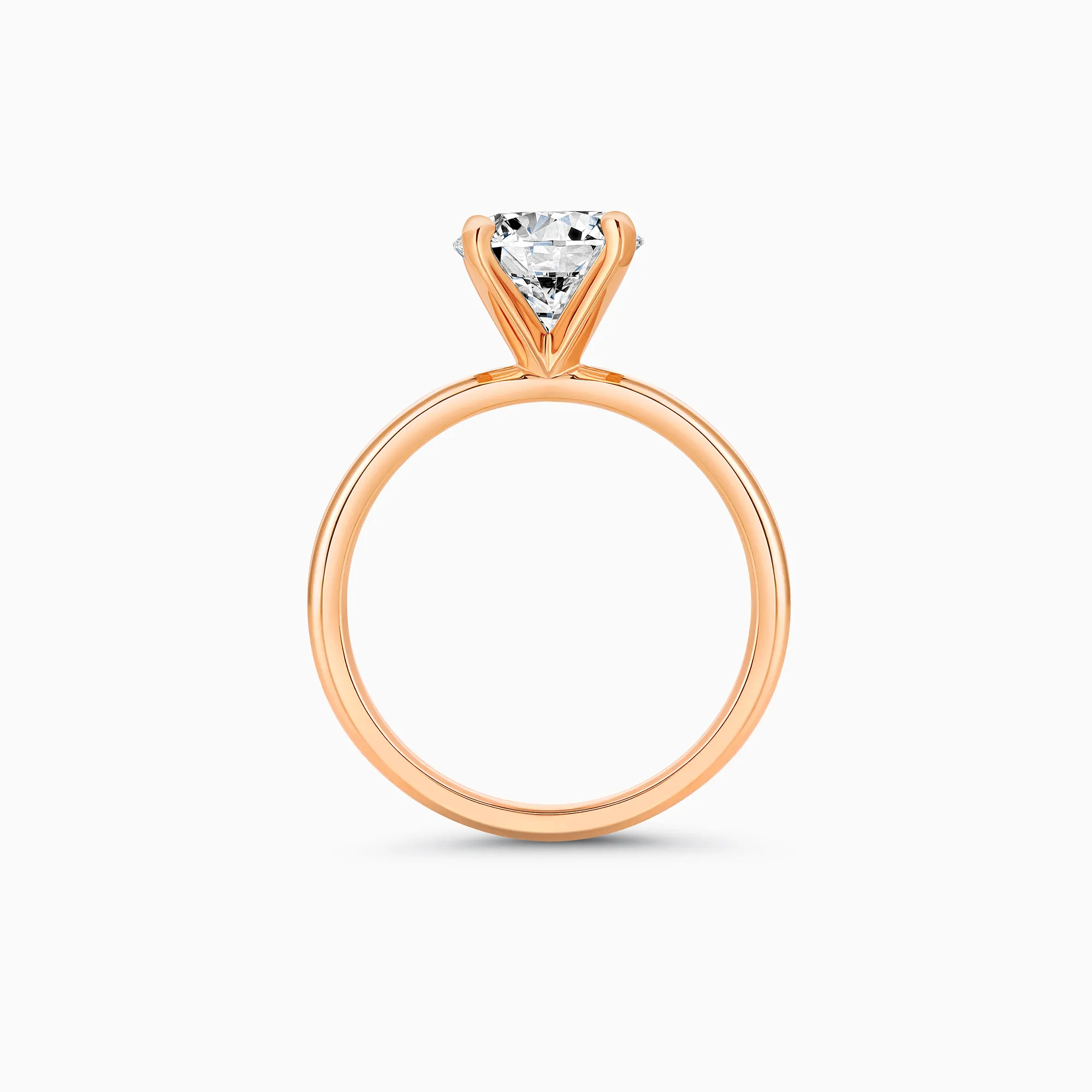 EHRN032640-RG3 18K rose gold round brilliant solitaire diamond ring