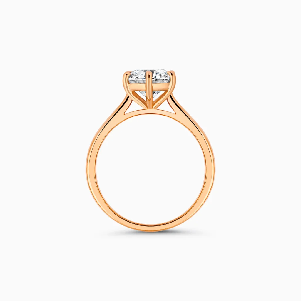 18K rose gold round diamond ring