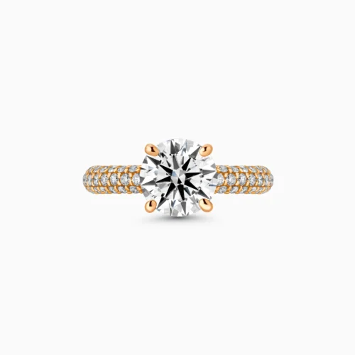 18K Round Diamond Pave Ring