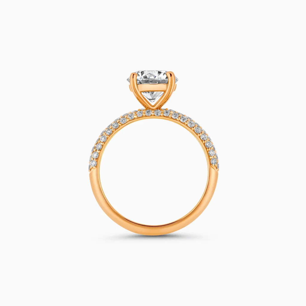 Rose gold round brilliant diamond ring, 1.92 carat lab-grown diamond