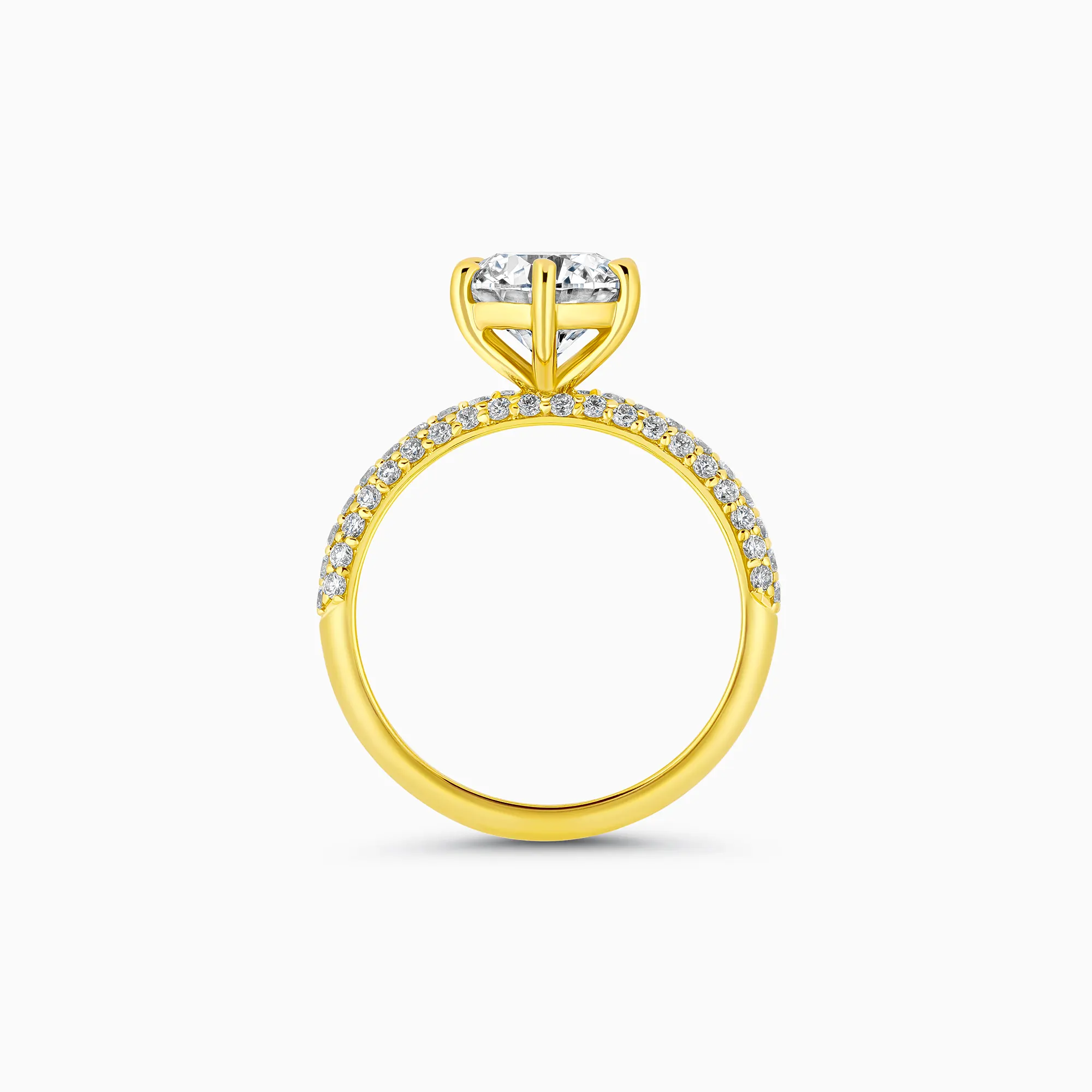 EHRN033065-RYG3 Yellow gold round brilliant diamond ring, 1.91 carat lab-grown diamond