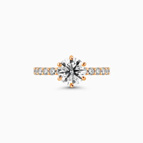 18K Round Lab-Grown Diamond Engagement Ring