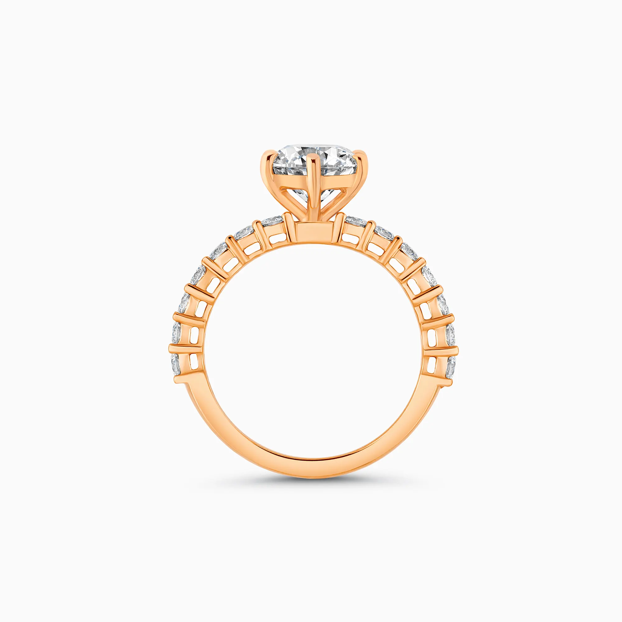 EHRN033255-RG3 18K rose gold round diamond ring