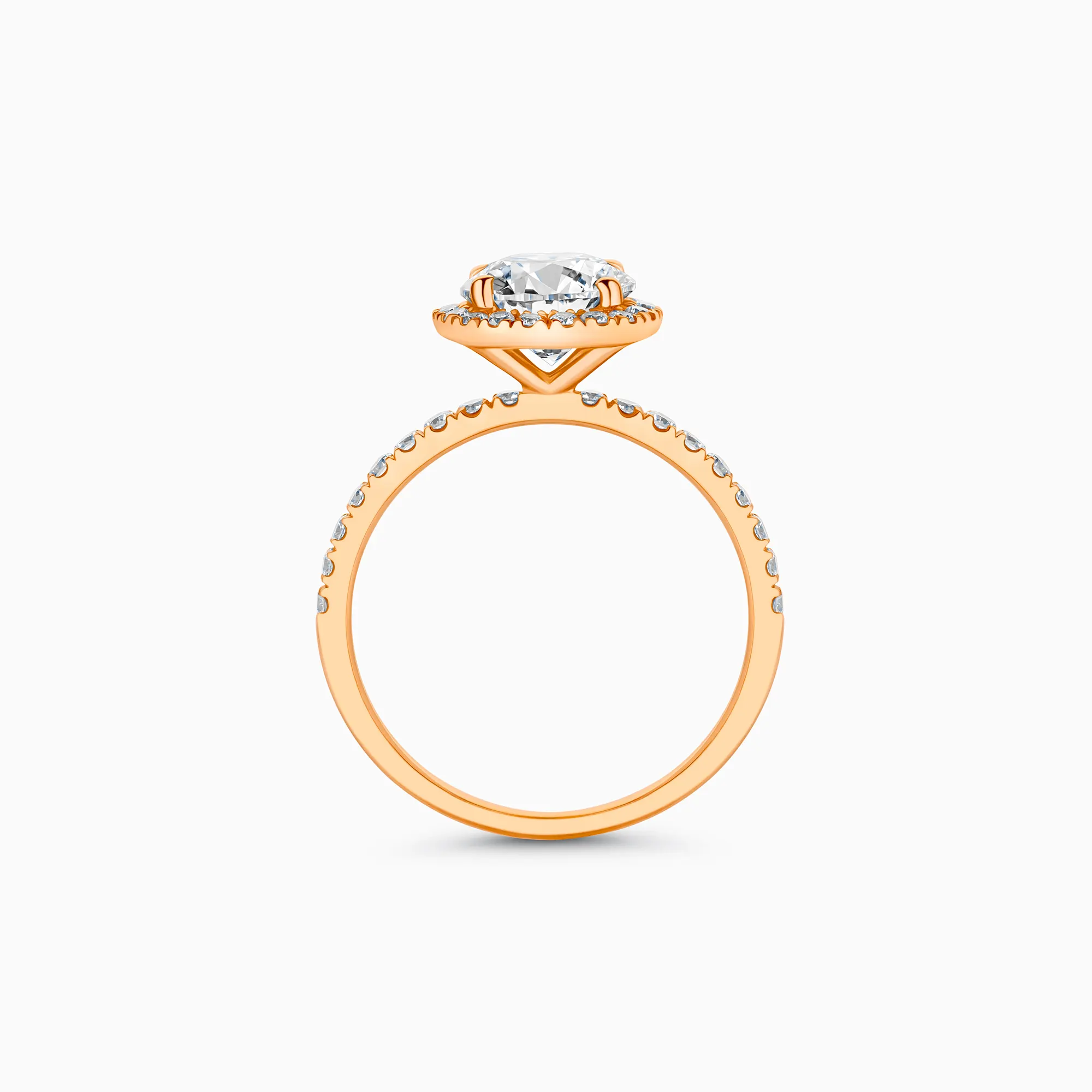 EHRN035235-RG3 Rose gold round brilliant diamond ring, 1.75 carat lab-grown diamond