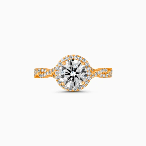 18K Round Brilliant Halo Ring