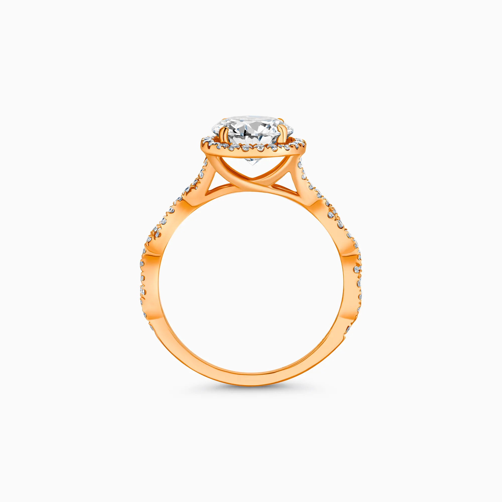 EHRN035259-RG3 Rose gold round brilliant halo ring, 1.5 carat lab-grown diamond