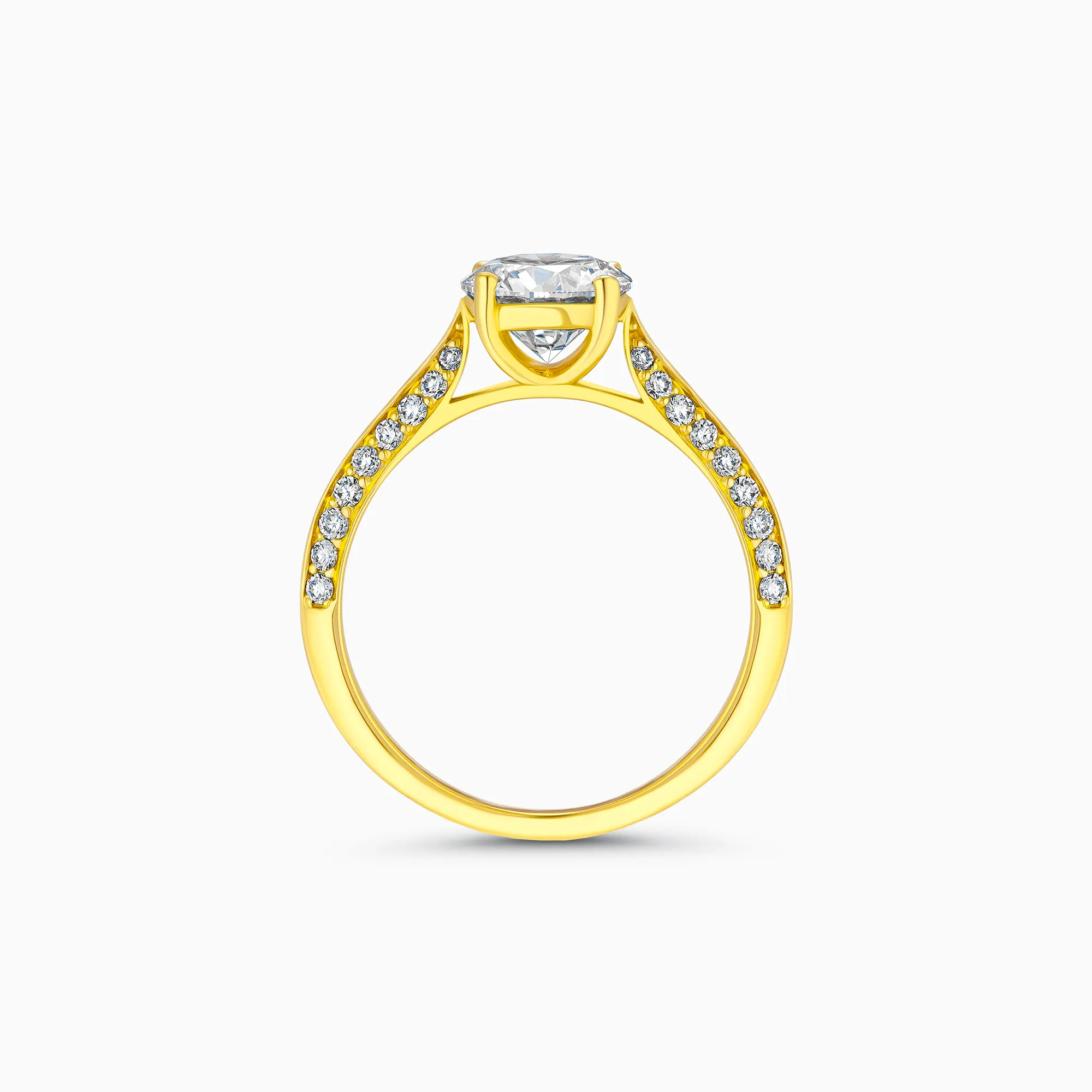EHRN036373-YG3 Yellow gold classic diamond ring, 1.24 carat lab-grown diamond