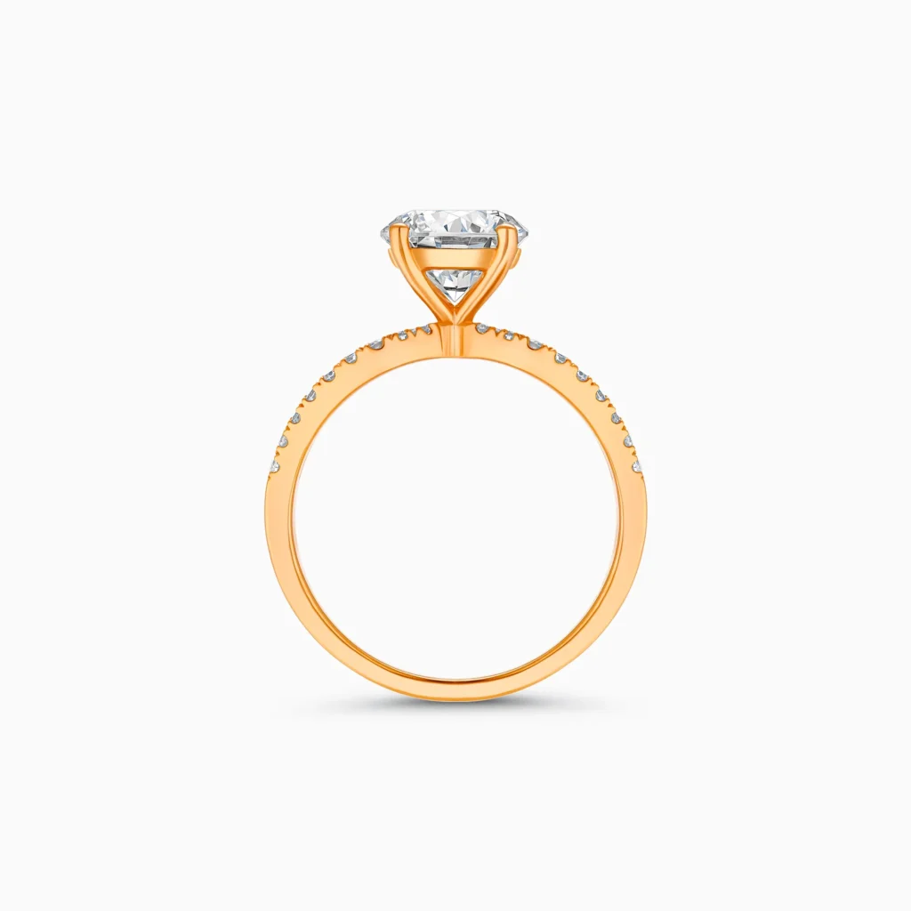 Rose gold round brilliant diamond ring, 1.77 carat lab-grown diamond