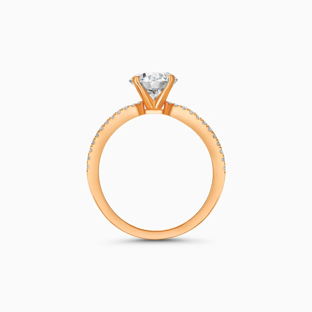 "Rose gold lab diamond engagement ring "