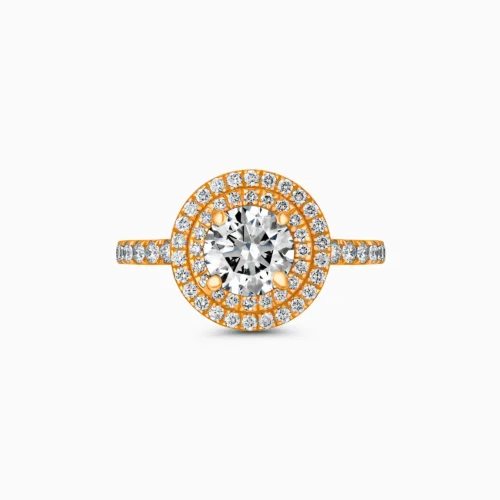 18K Double Halo Diamond Ring