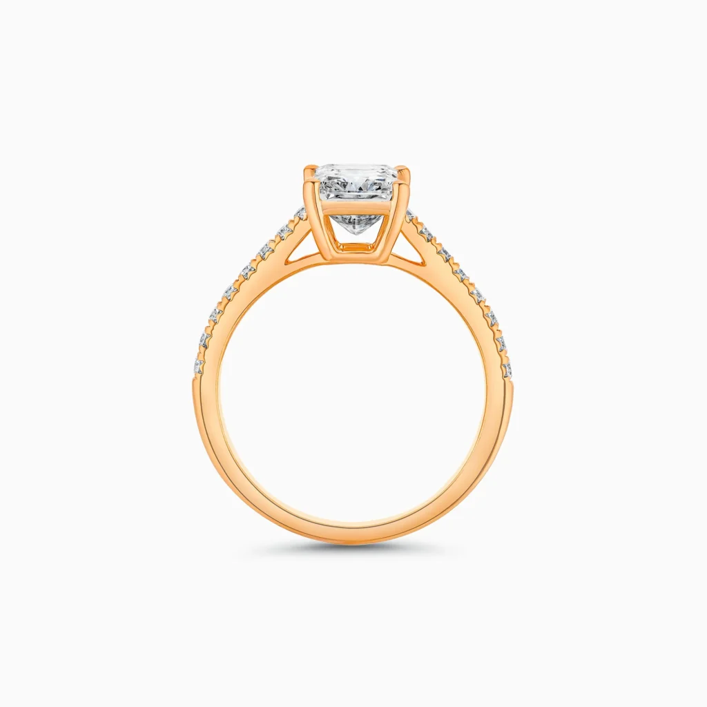 Rose gold radiant cut diamond ring, 2.06 carat lab-grown diamond