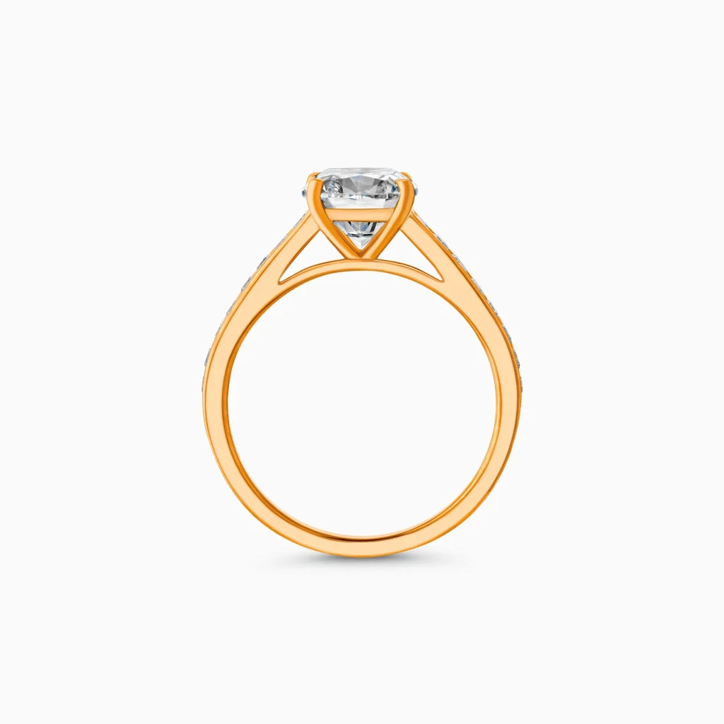 18K rose gold cushion-cut diamond ring