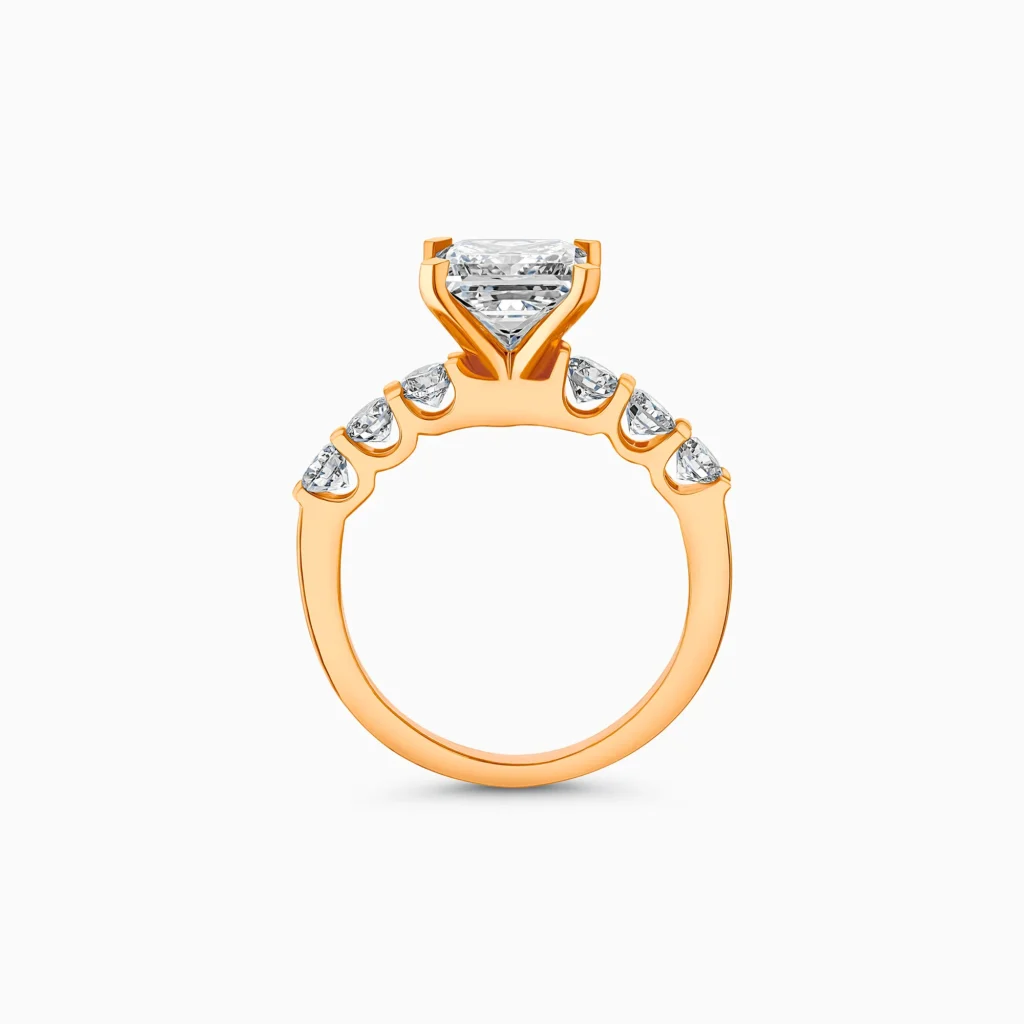 Rose gold princess cut diamond ring, 2.04 carat lab-grown diamond