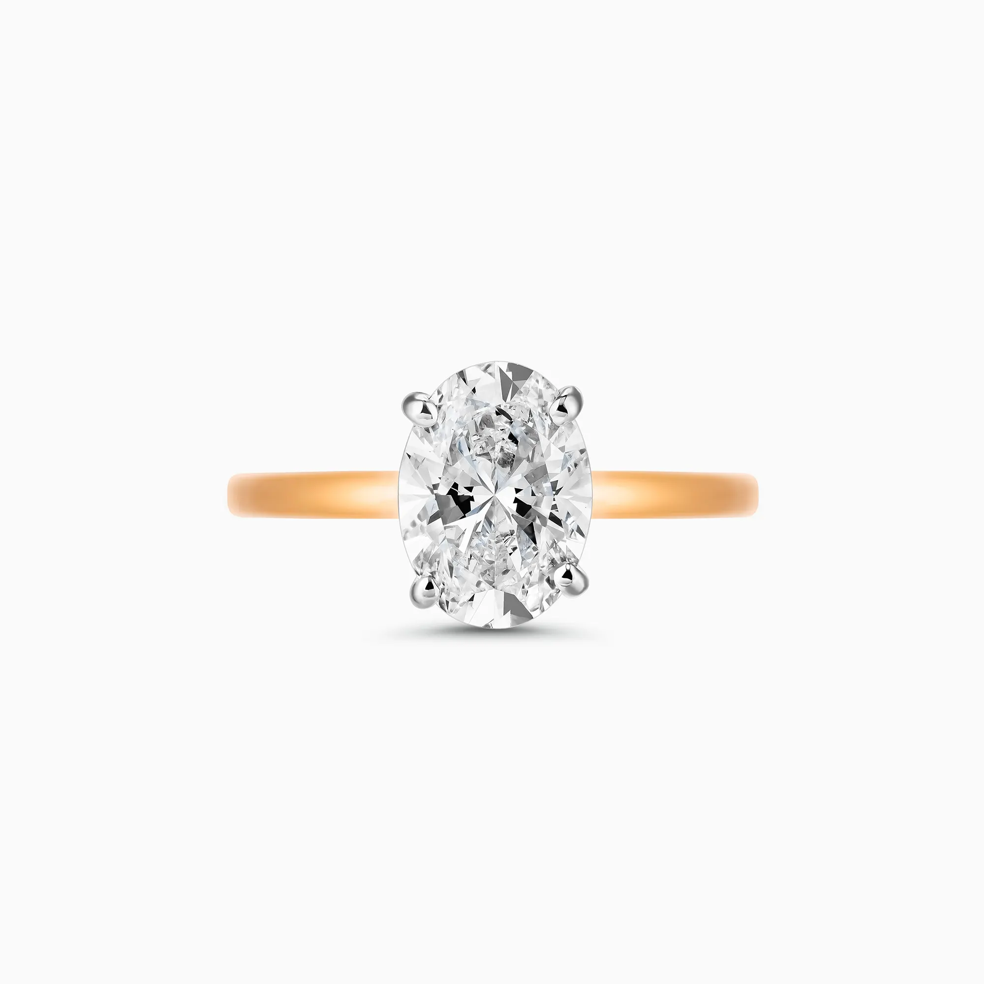 EHRN027652-RG1 Rose gold oval cut diamond ring, hidden halo design