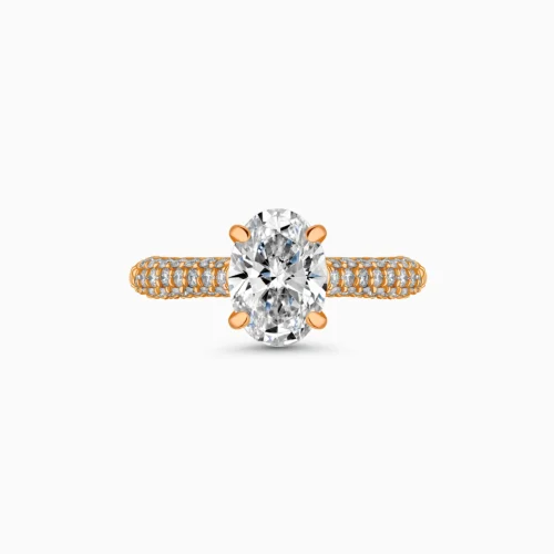 18K Oval Cut Diamond Engagement Ring