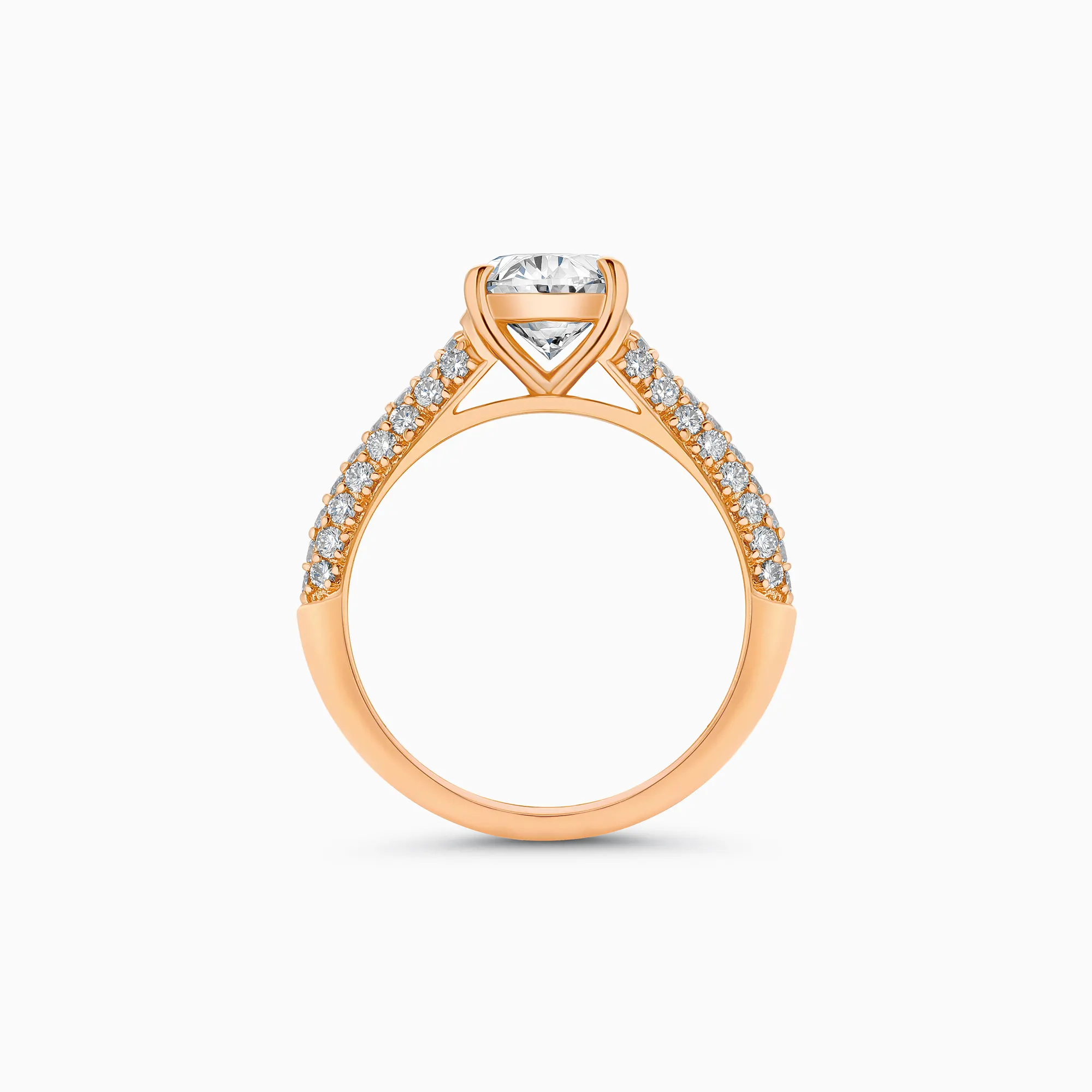 EHRN035693-RG3 Rose gold oval cut diamond ring, 2.06 carat lab-grown diamond