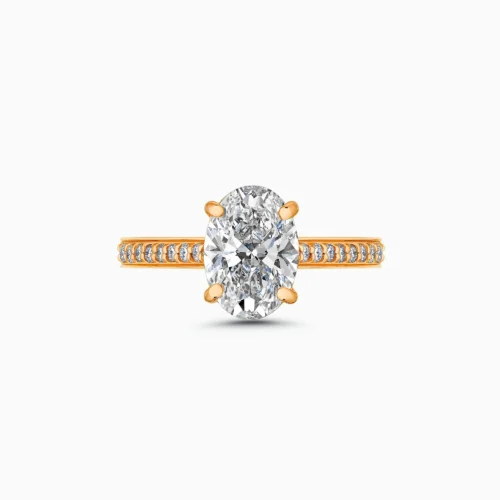 18K Oval Lab-Grown Diamond Engagement Ring