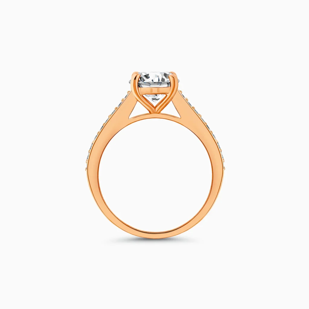 18K Rose Gold Oval Cut Lab Diamond Engagement Ring