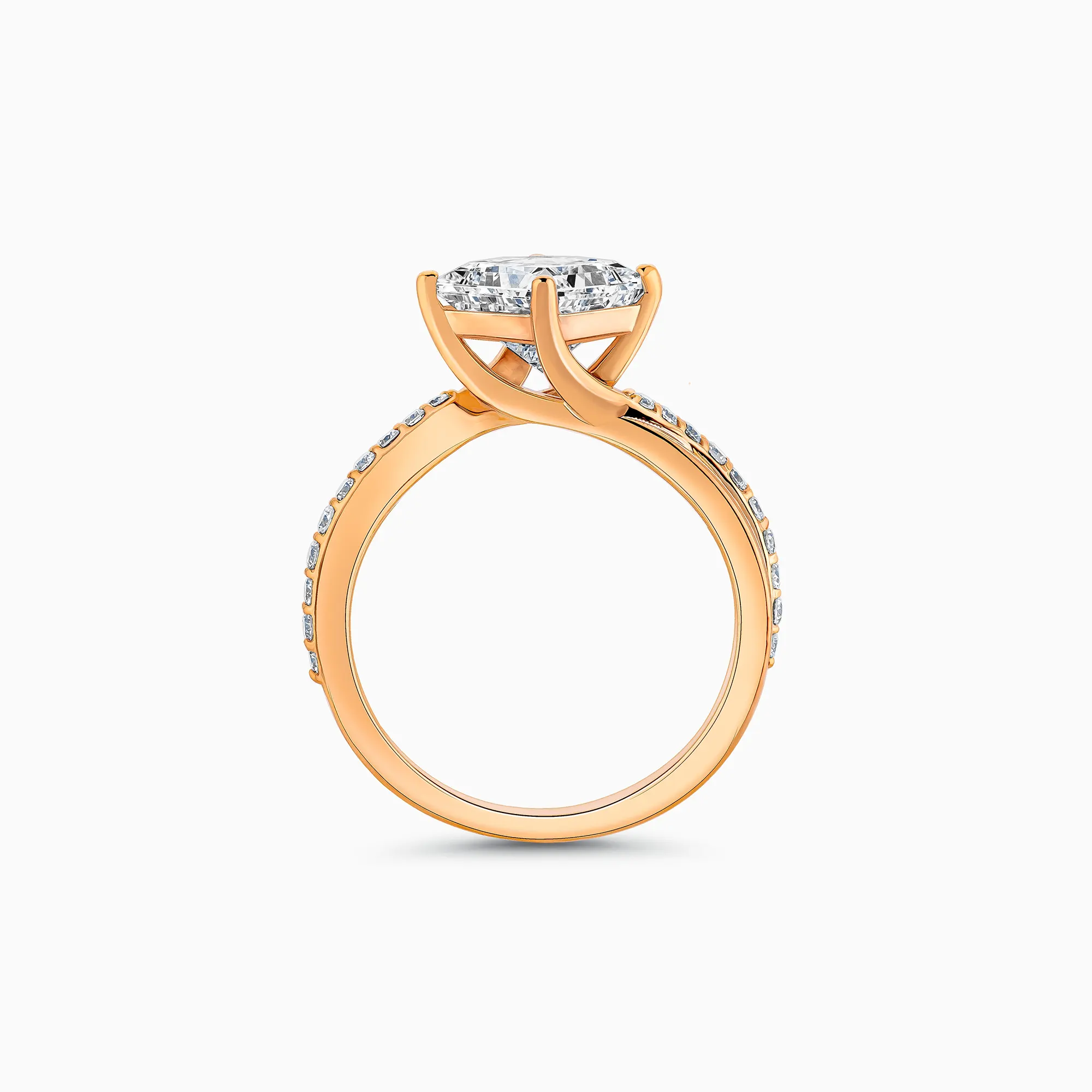 EHRN040563-RG3 Rose gold princess cut diamond ring, 2.02 carat lab-grown diamond