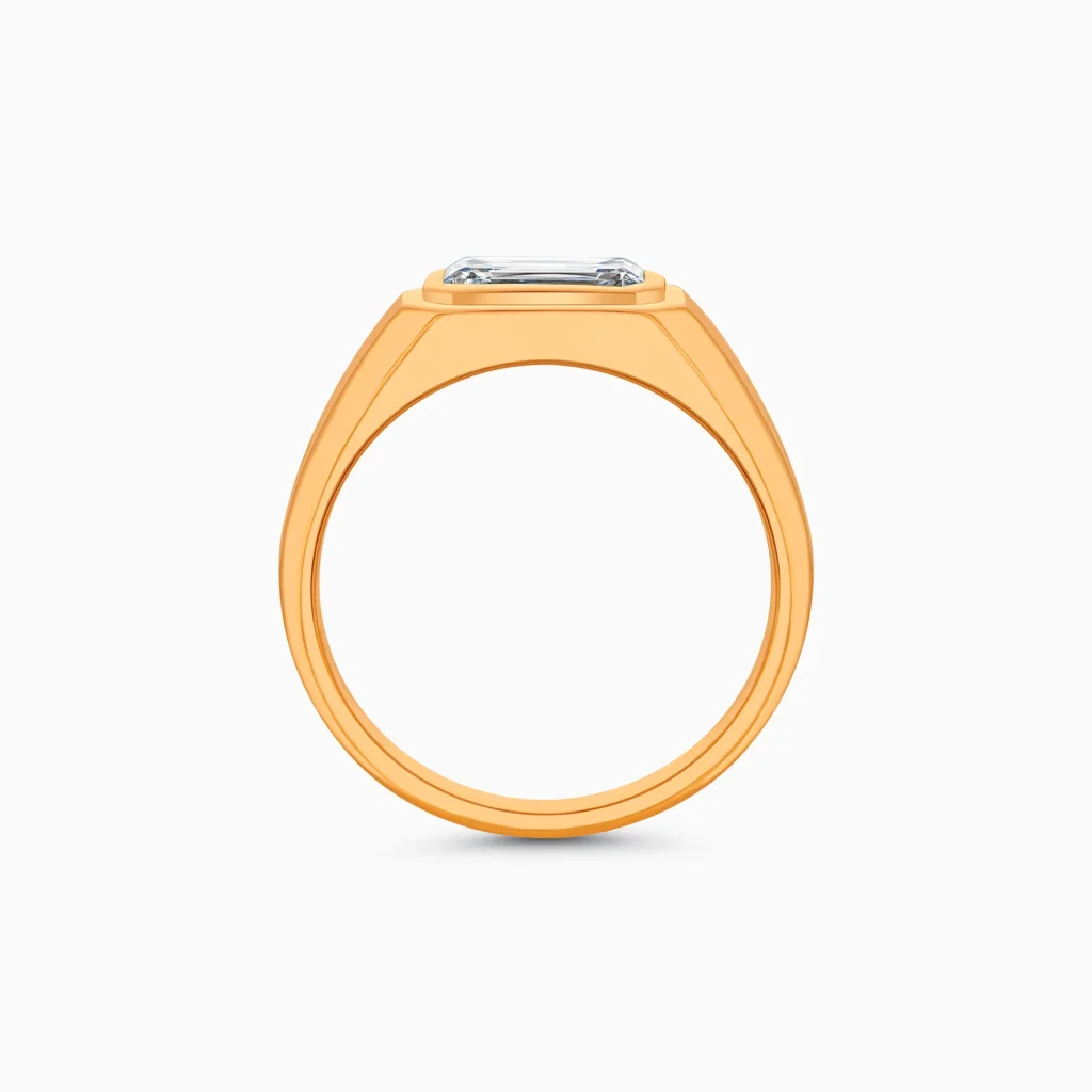 Rose gold emerald cut diamond ring, 1.57 carat lab-grown diamond