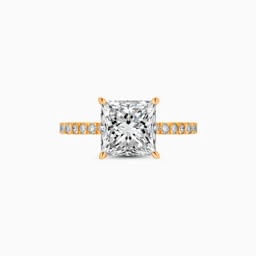 18K Lab-Grown Princess Cut Diamond Ring
